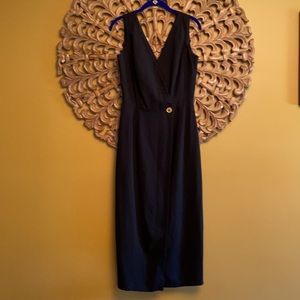 Vintage 90s Liz Claiborne Black Wrap Dress